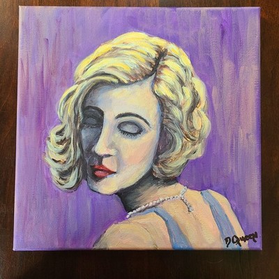 Original Woman's Face Portrait Painting ''Lavendar Linger''  Art Expressionist 