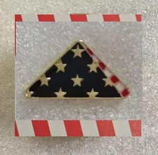 Folded American Flag Pin Patriotic Service Honor USA Military Veteran Tribute