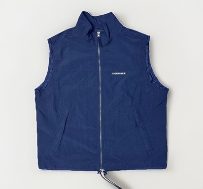 Vintage Abercrombie & Fitch Men's Navy Nylon Full-Zip Vest Y2K Size XL