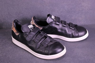 Adidas Sneaker Stan Smith CF Sportschuhe Gr. 39  Leder schwarz Klettriemen BS983