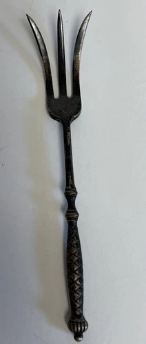 Vintage Antique Gorham H 824 Sterling Silver 4.5"  Fruit Cocktail 3 prong Fork