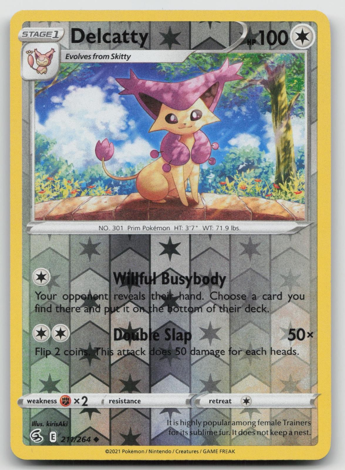 Delcatty 211/264 Uncommon Fusion Strike Pokemon Reverse Holo Near Mint