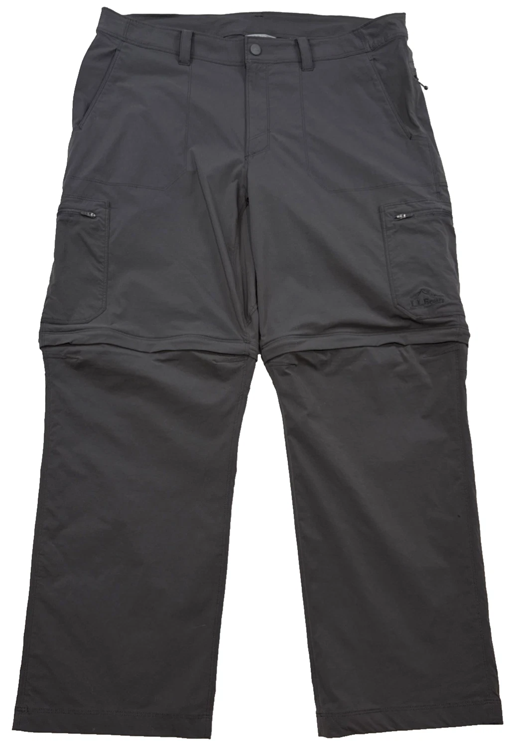 LL Bean Men 38x29 Cresta Hiking Zip Off Pants Gray Nylon Stretch Outdoor Travel