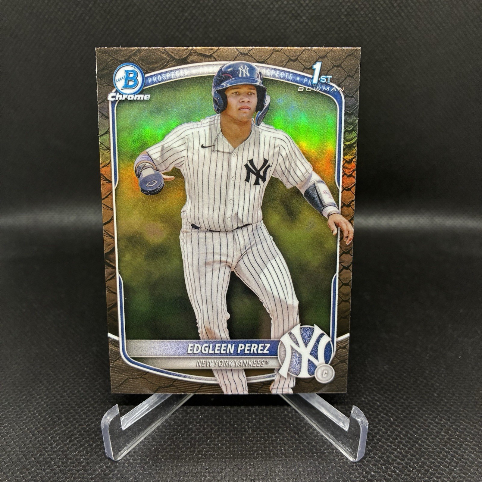 2025 Bowman Chrome Prospects - Edgleen Perez - Reptilian Refractor! NYY #BCP-80