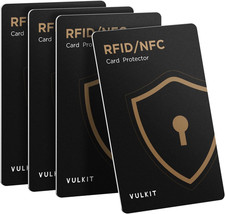 RFID Blocking Cards 4 Pack Credit Card Protectors NFC Contactless Cards