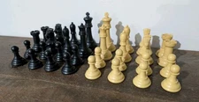 DRUEKE Simulated Wood Chess Pieces Heavy Weighted King 3.75" Vintage EXCELLENT