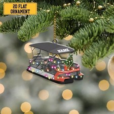 Personalized Pontoon Christmas Light Shape Ornament Captain Keepsake Gifts