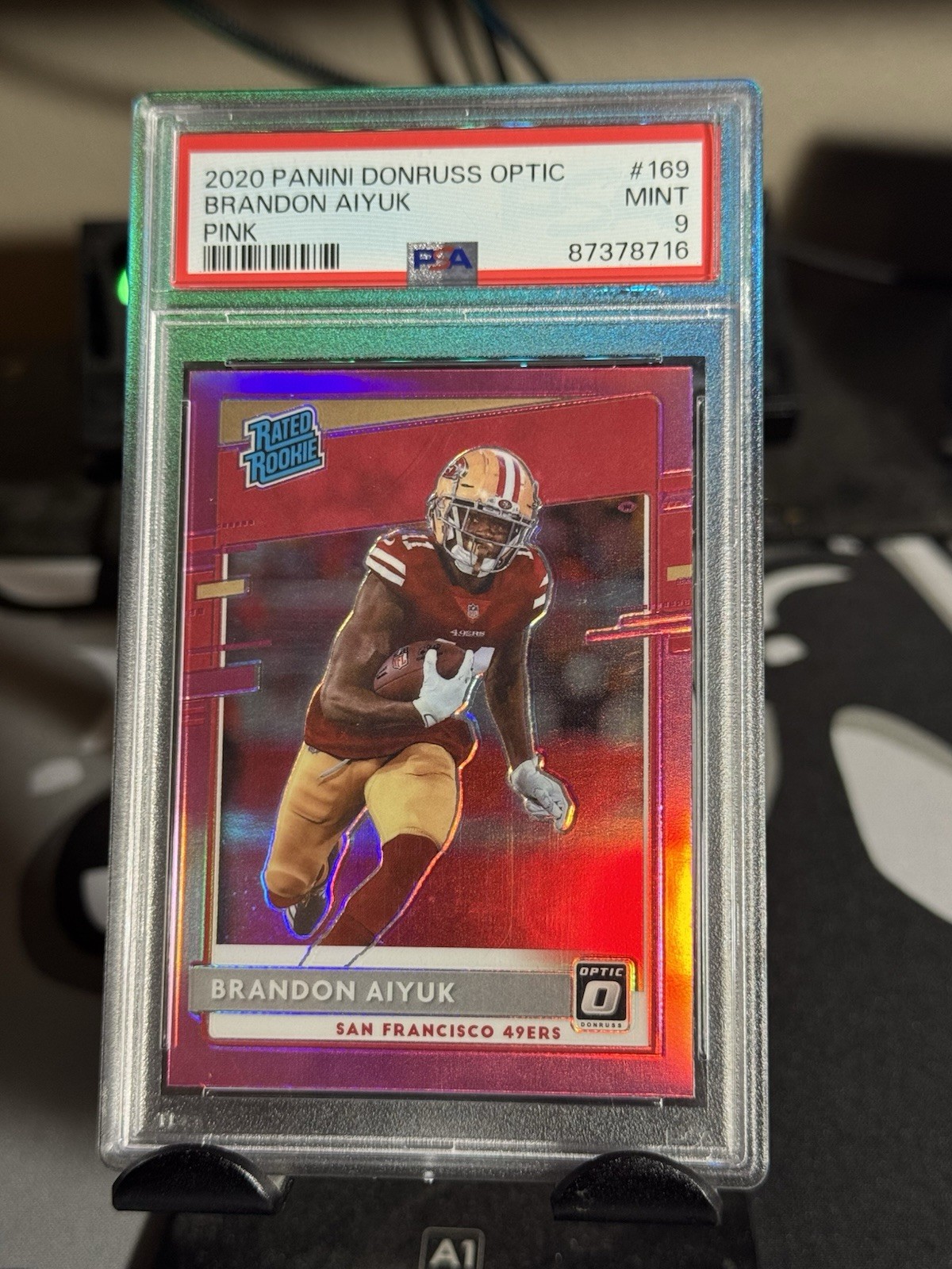 2020 PANINI DONRUSS OPTIC - PINK #169 BRANDON AIYUK ROOKIE RC PSA 9