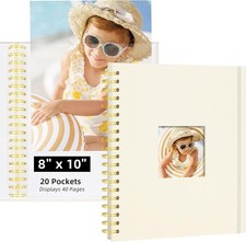  Free Duty Tax Photo Album 8x10 20 Pockets Beige Linen Cover Scrapbook Al