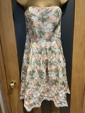 True Decadence Lace Dress beige & green Size UK 12 petite
