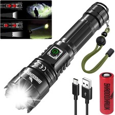 Shadowhawk Torches LED Super Bright 500000 Lumens Rechargeable LED Torch USB