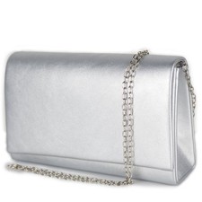 Pochette argento cerimonia da donna sera clutch argentata borsetta borsa piccola
