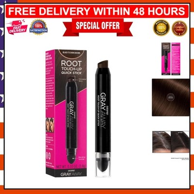 Gray Away Root Touchup Quick Stick - Seamless Coverage, Black/Dark Brown 0.1 Oz