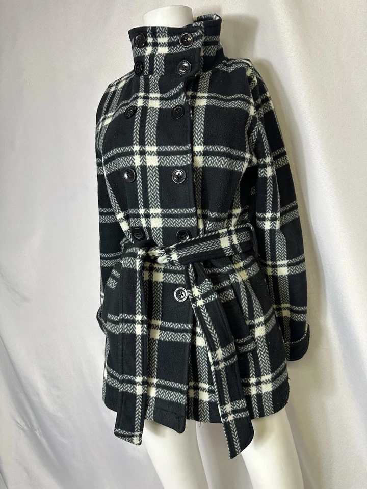 Chaquetón Ike Behar estampado a cuadros polar negro blanco talla pequeña Foto 2 de 4