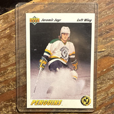 Upper Deck 1991-92 Jaromir Jagr #42 Pittsburgh Penguins NHL Rookie Card. rookie card picture