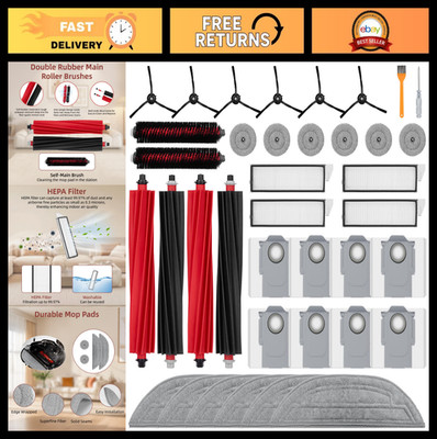 36 Pack Robot Vacuum Accessories Kit for S8 MaxV Ultra - Brushes, Filters, Mop C