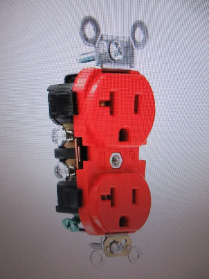 Leviton 20Amp 125V Industrial Grade Self-Grounding Duplex Outlet Receptacle 10PK - Image 2 of 4
