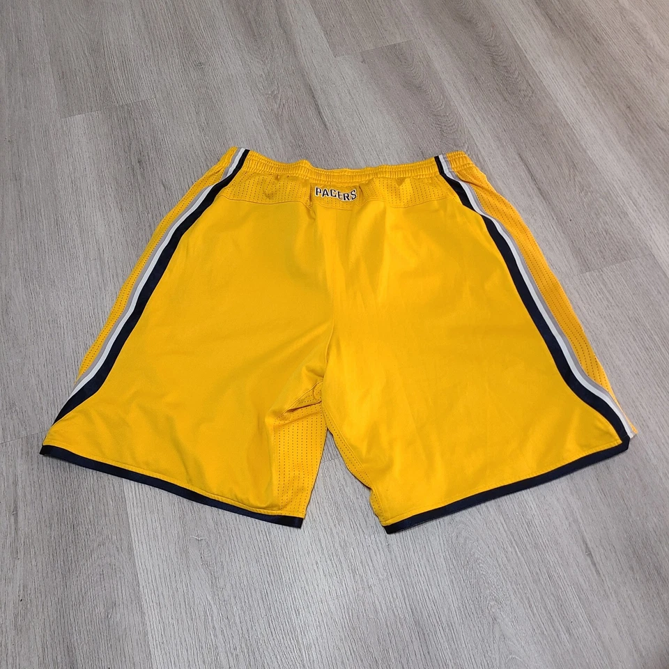 B14 Indiana Pacers NBA adidas authentic Hoop shorts 2014 gold alternate 4XL - Image 2 of 4