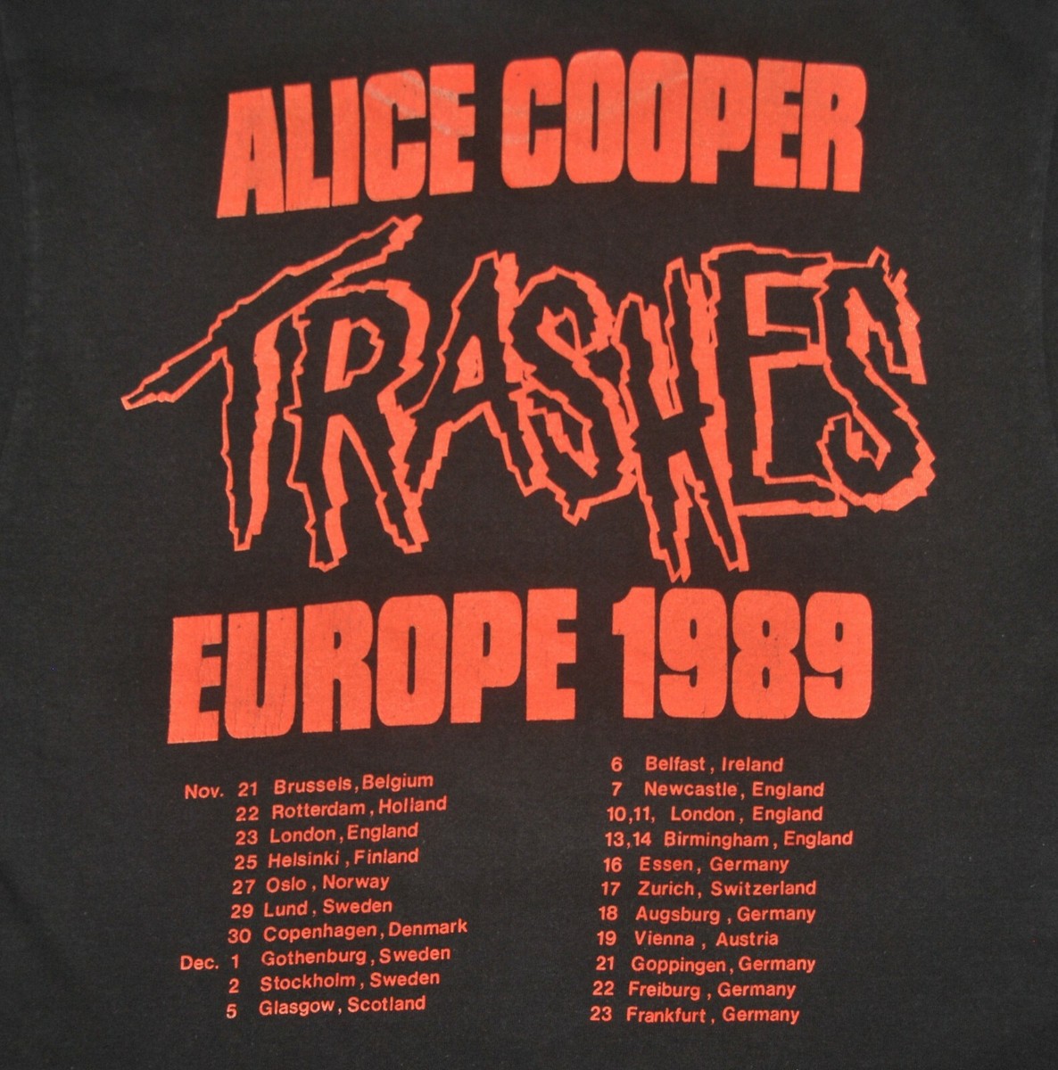 Vintage 1989 ALICE COOPER Thrashes Europe Tour 80s Ozzy T