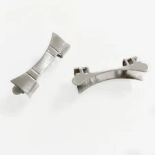 2Pcs Curved End Stainless Steel Links Spring Bar Bracelet Watch Band Strap 12-24