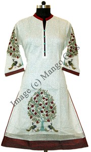 Indian Kurti Designer Hand Block Print Cotton Tops Tunics Women Clothing Ebay