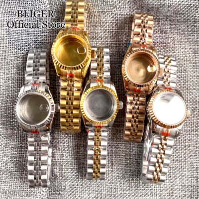 New 26mm Watch Case Fit NH05A NH06A Sapphire Crystal Rose Gold For Ladies watch