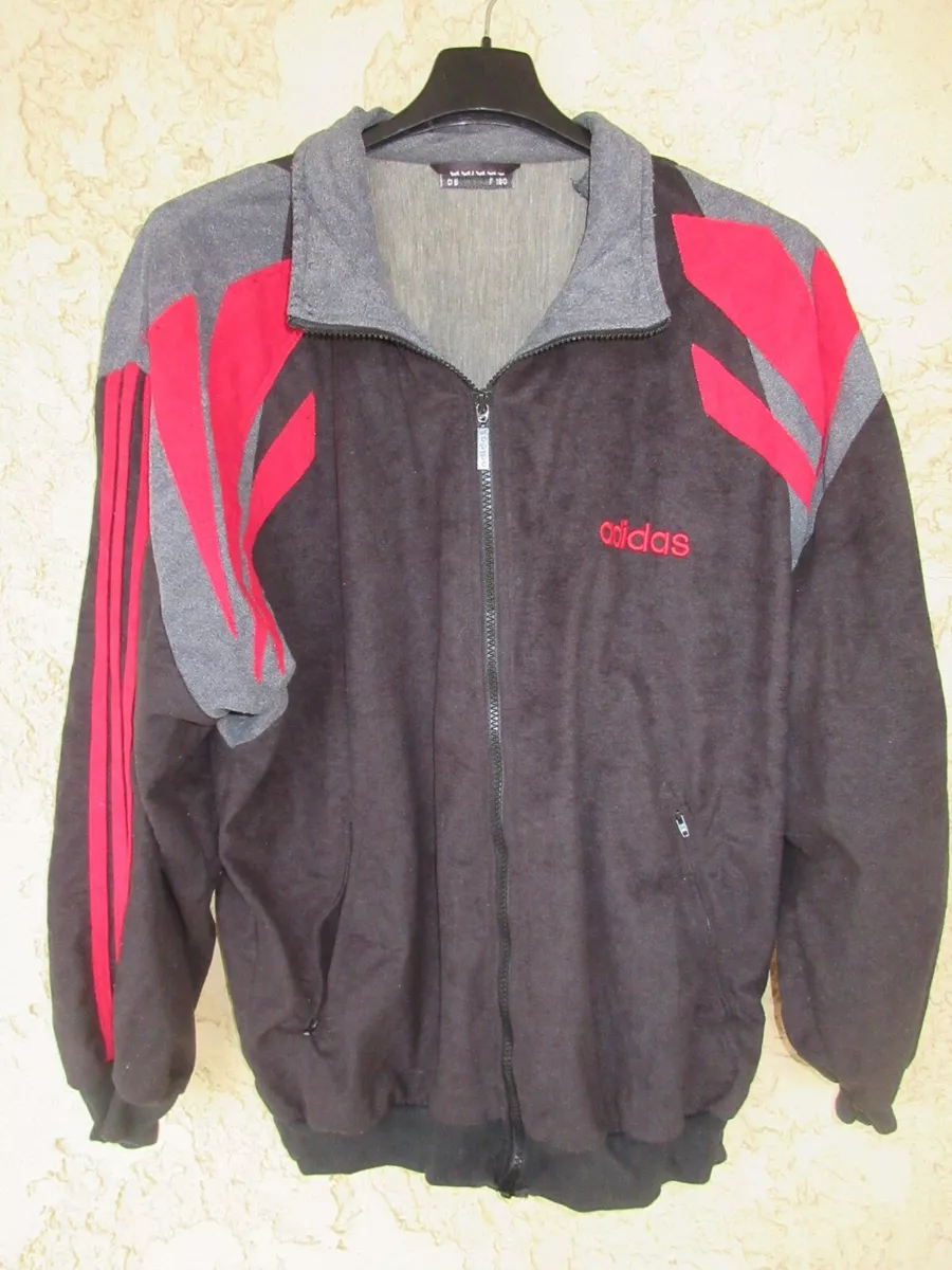 Veste ADIDAS vintage ann es 80 felpa jacket peau de p che Trefoil