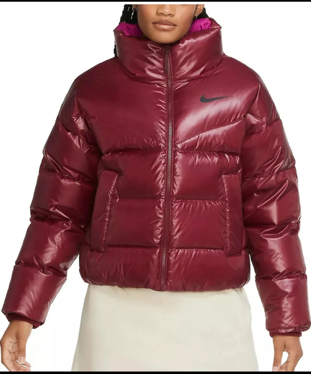 Nike NSW STMT Down-Fill Jacket CU5813 638 Red/Pink-Black New Womenu0026#039;s  Size L | eBay