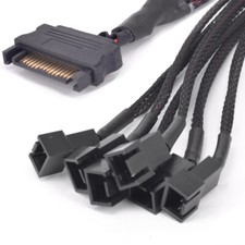 6x3Pin Male to SATA 15Pin 15-pin Male 12V Fan Y Splitter PWM Power supply Cable