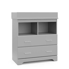 Storkcraft Brookside 2 Drawer Changing Table Dresser Pebble Gray   GREENGUARD