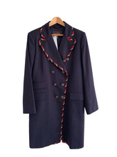 Moloh Double Breasted Coat Navy Uk Size 14/16