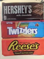 Vinyl, Zipper, Make-Up Bag/Pencil Case - Hershey's, Reese's, Twizzlers  New