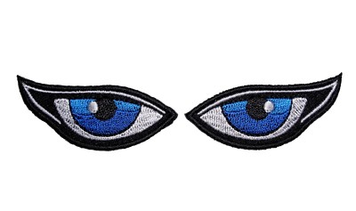 Sexy Pair of Blue Eyes Embroidered Biker Patch