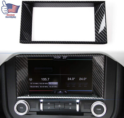 Dashboard GPS 8'' Navigation Frame Cover Trim for Ford Mustang 2015+ Carbon Fiber