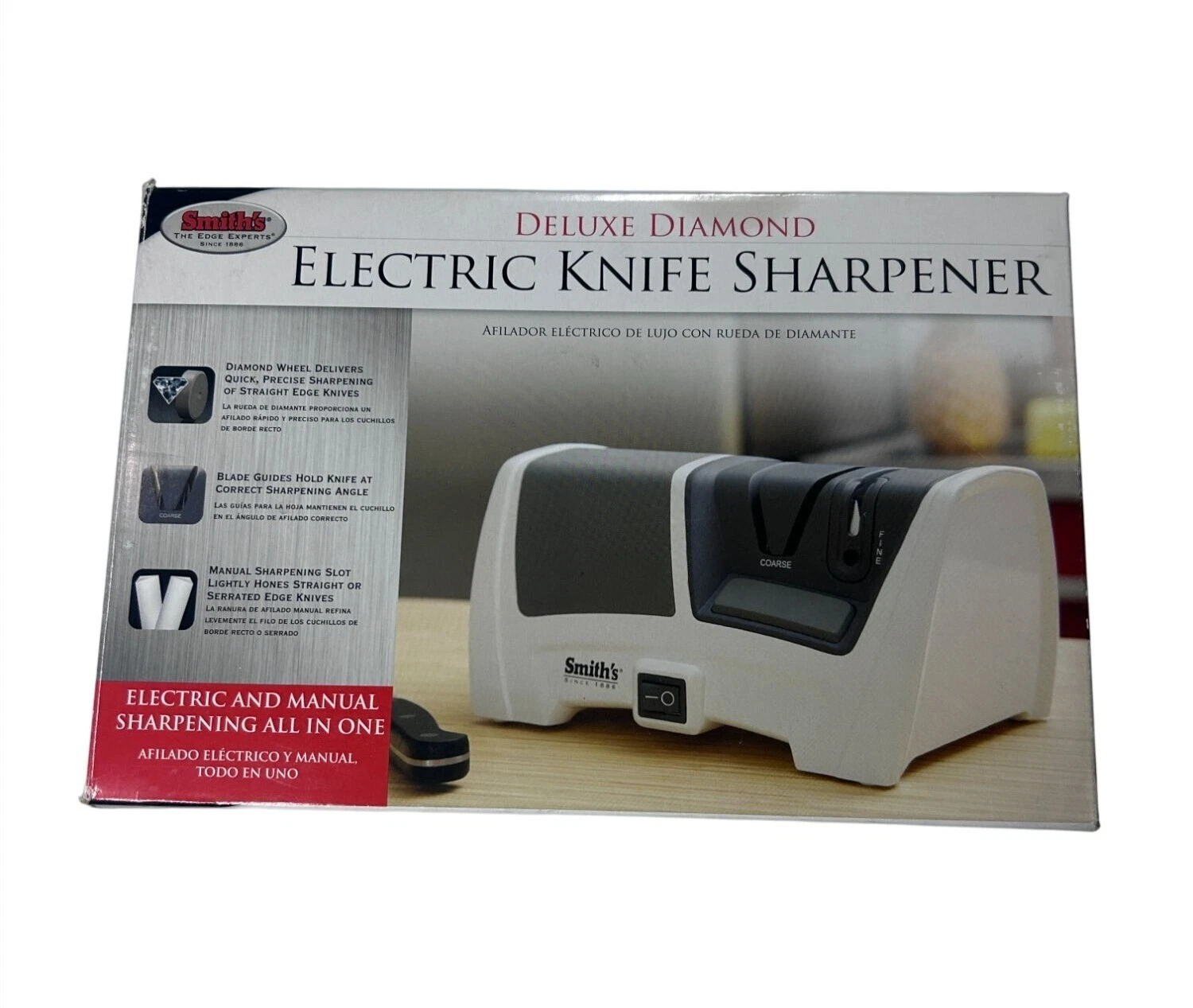 Smith's Deluxe Diamond Electric Knife Sharpener Essentials Model 50127