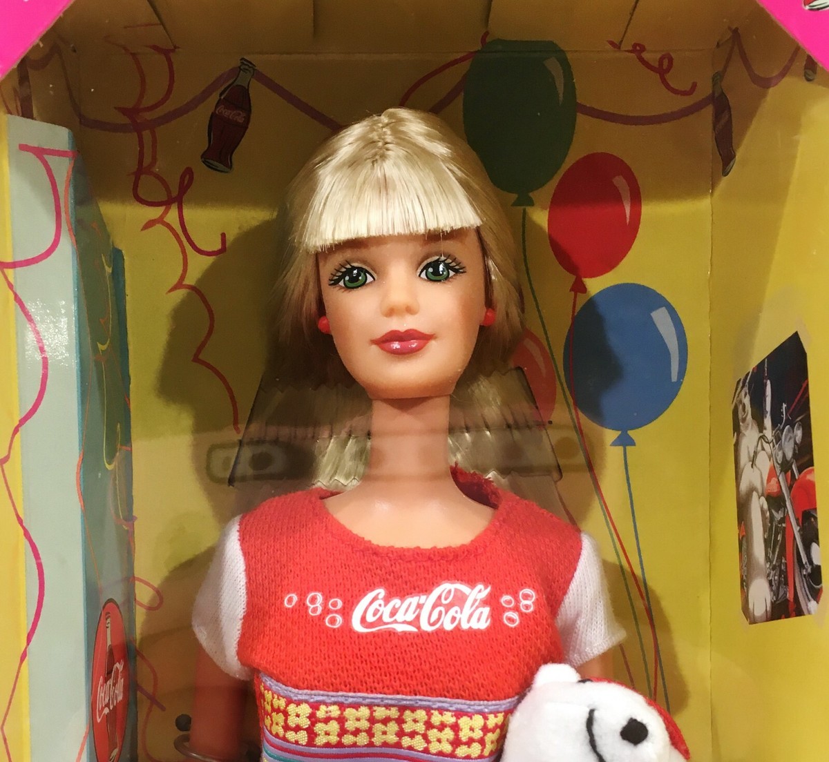 1998 COCA-COLA PARTY Barbie Doll Special Edition w/ Plush Polar