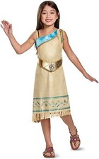 Pocahontas Deluxe Disney Native American Fancy Dress Up Halloween Child Costume