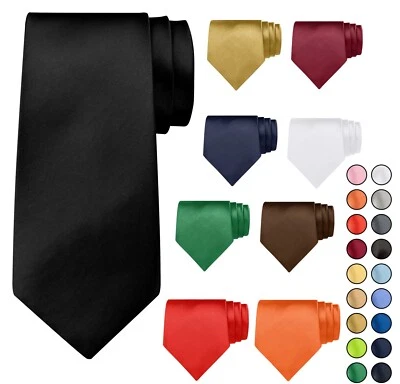 BomGuard Herren Krawatte 8cm breit einfarbig leichtglänzend, Damen Schlips Anzug - Bild 1 von 4