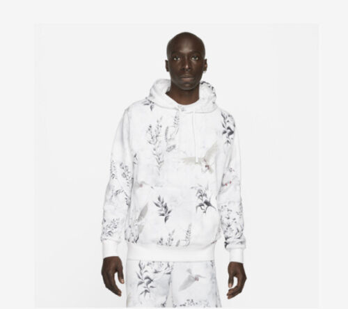 Nike Mens Club Hoodie White Dove Bird Printed graphic New DM7928-100 size  Small