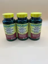 (3) Spring Valley Acetyl L-Carnitine HCL and Alpha Lipoic Acid Capsules 50 ct x3