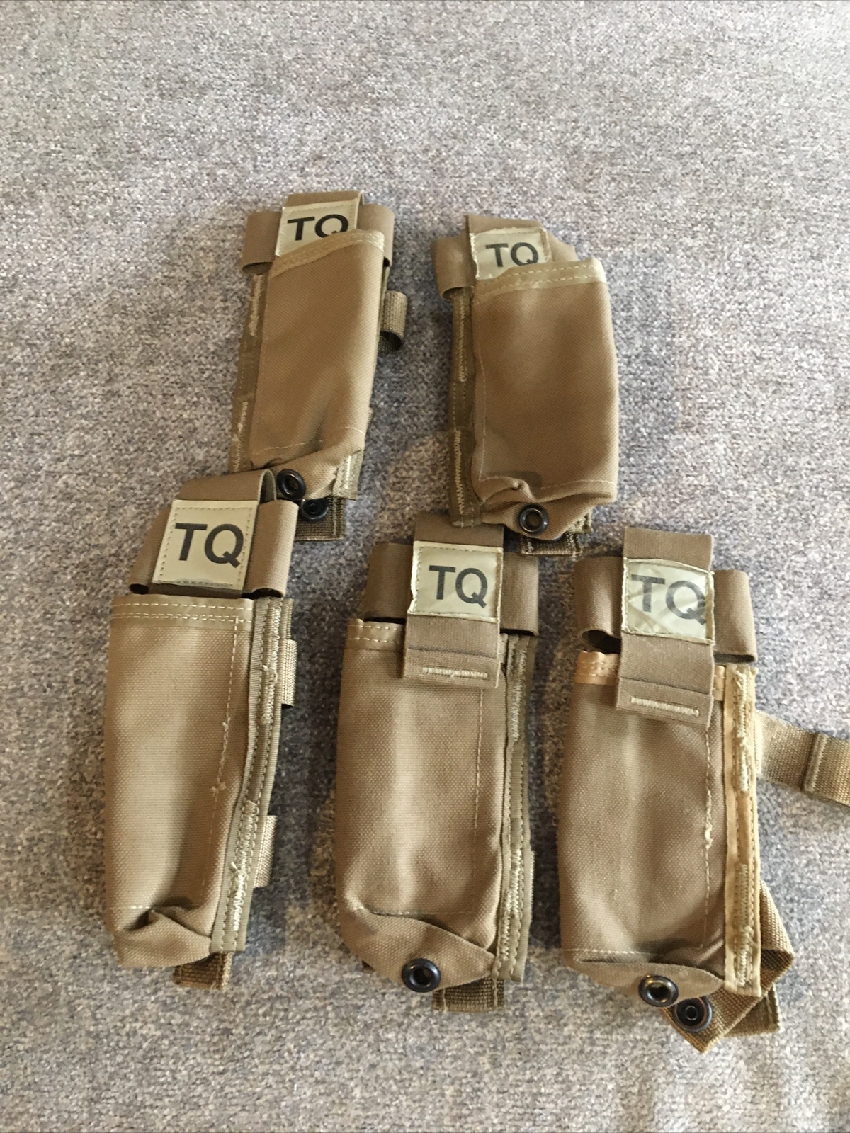 Lot (5x) USGI NAR CAT Combat Application Tourniquet Pouch Coyote Tan