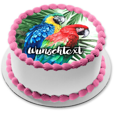 Vogel Tortenaufleger Party Deko personalisiert Geschenk Geburtstag Papagai eßbar