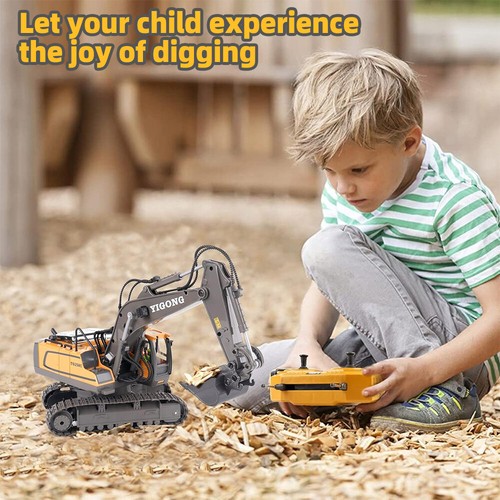RC Excavator Bulldozer Construction 11CH Remote Control Kids Car Xmas Toy Gifts - Picture 9 of 11