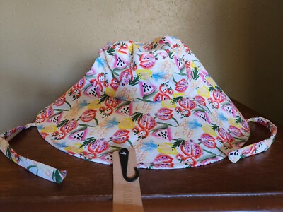 Brand New Steve Madden Large Beach Hat Coral Tropical Fruit Floppy Straps Sun Buy Steve Madden, Steve Madden Womens Braided Sun Hat Online  main image 4
