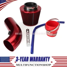 Set of Red Car Cold Air Intake Filter Induction Kit Pipe Power Flow Hose System