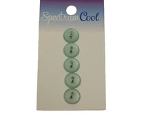 Tiny Frosted Green Buttons x 5 Pieces Spectrum Cool 2-hole 7/16" Diameter Bin 1