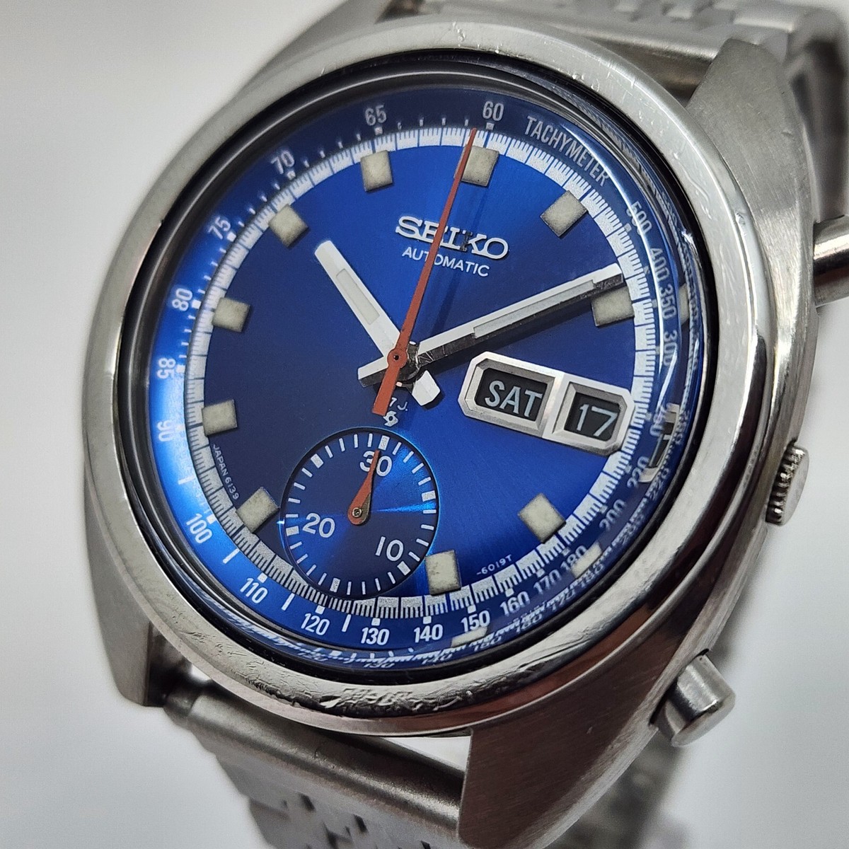 Seiko Chronograph Automatic 6139 6015 Blue Bruce Lee | eBay
