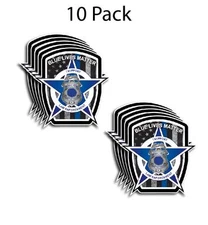 10pk Thin Blue Line American Flag Police Car Truck Decal Sticker Fallen Officer 