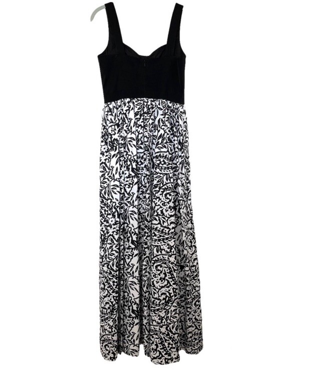aidan mattox black and white dress Aidan Mattox Black & White Floral evening gown dress prom Homecoming Formal  8