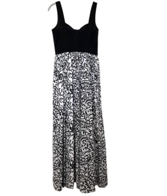 Aidan Mattox Black & White Floral evening gown dress prom Homecoming Formal  8 | eBay